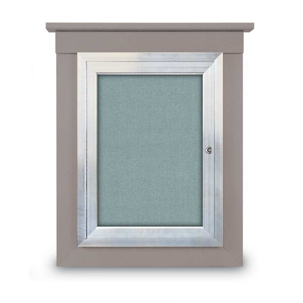 Sliding Glass Enclosed Letterboard, 60"x3, UV9006ACS-SATIN-GREEN